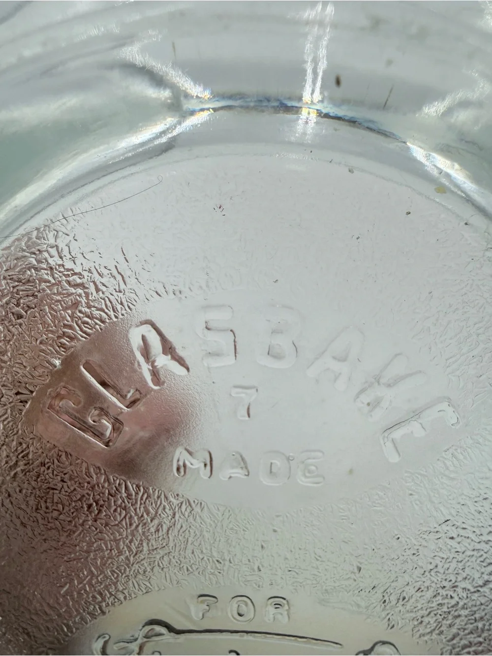 GLASBAKE For Sunbeam Mixing Bowl With Spout #7 CLEAR